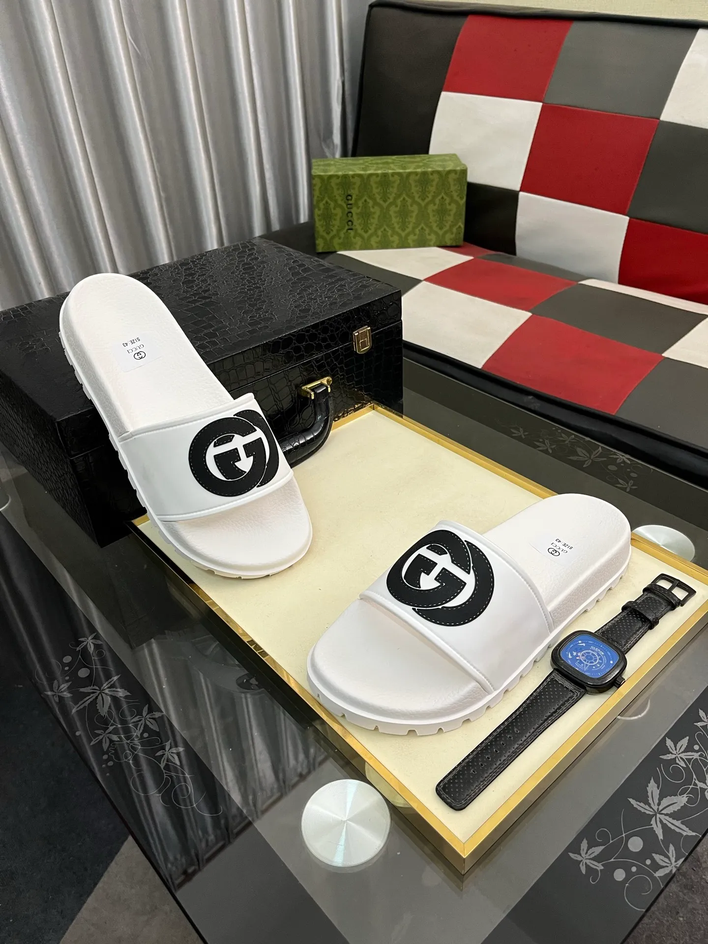 Men's men's shoes💰260⌚️⌚️ＧＵＣＣＩ.Gucci.Official website 1:1 popular slippers hot sale! Original original material 🩴 SIZE: 38-46 (45.46 non-refundable)